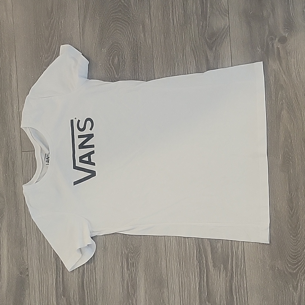 VANS LOGO White T-Shirt Size Medium